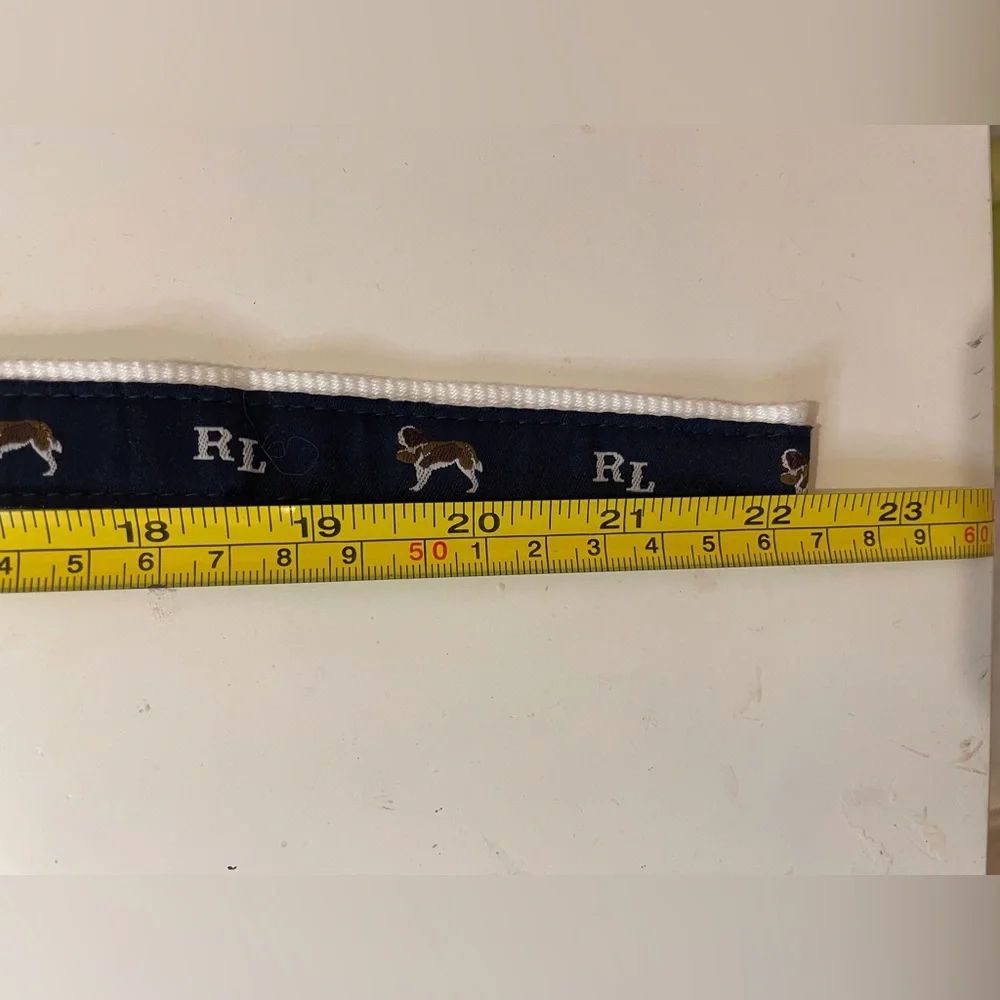 Ralph Lauren Boy’s Blue and White Dog Ribbon Belt Size‎ 3M